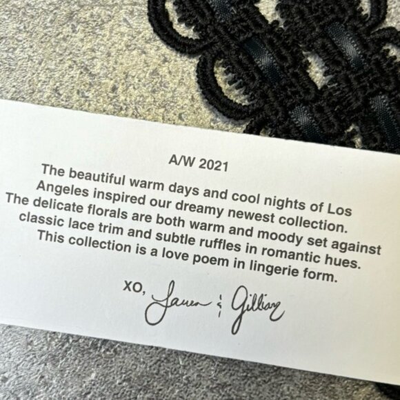 NWT FOR LOVE & LEMONS Juliet Floral Black/Pink Lace Garter Size XXS Lingerie - Picture 8 of 9